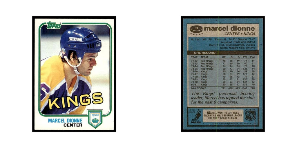 1981 Topps Marcel Dionne Hockey Cards #9