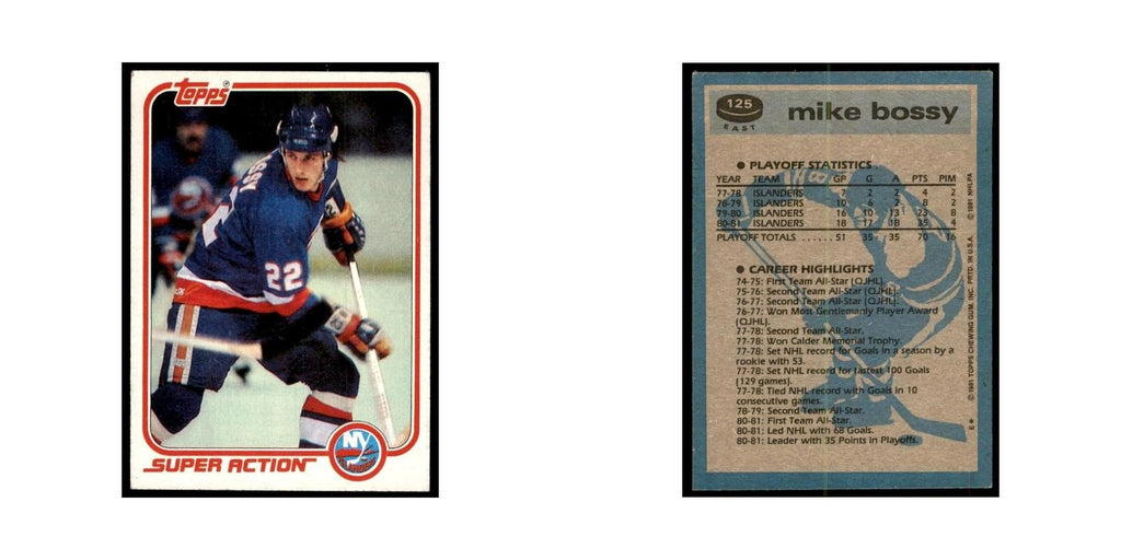 1981 Topps Mike Bossy Hockey Cards #E125