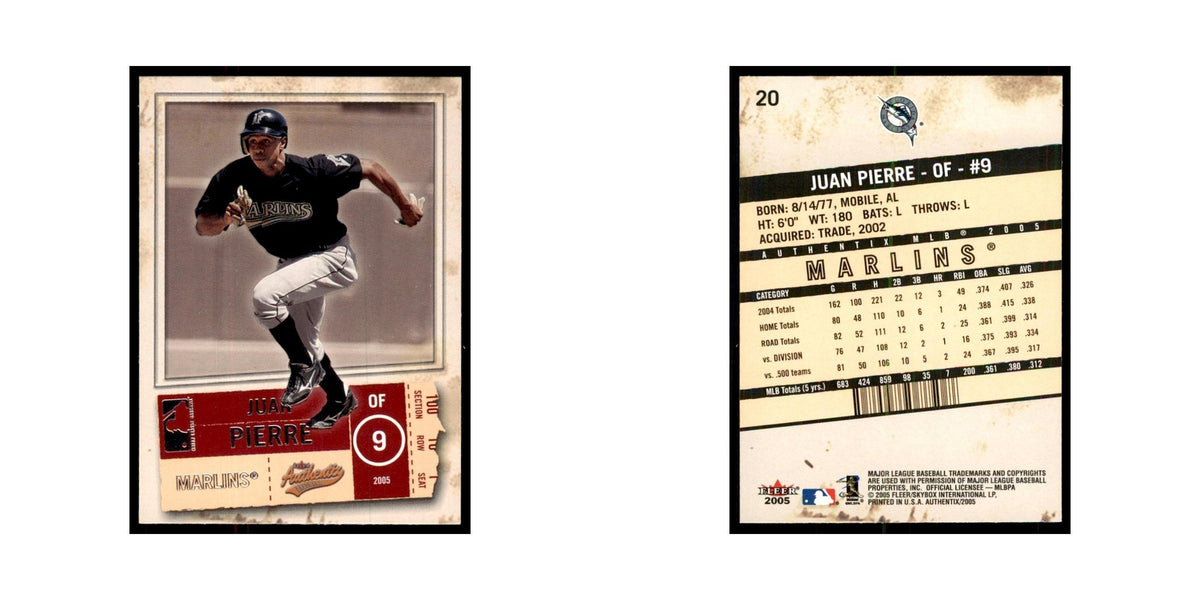 2005 Fleer Authentix Juan Pierre Florida Marlins #20