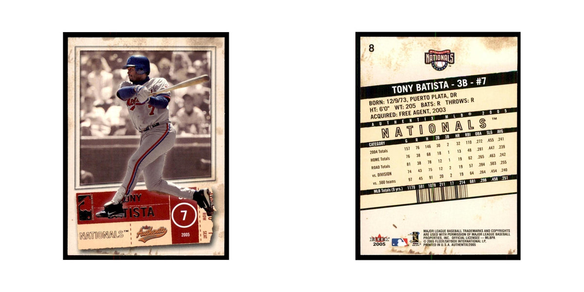 2005 Fleer Authentix Tony Batista Nationals #8