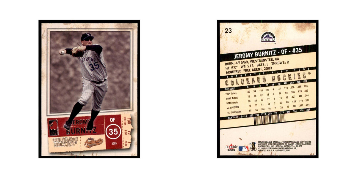 2005 Fleer Authentix Jeromy Burnitz Rockies #23