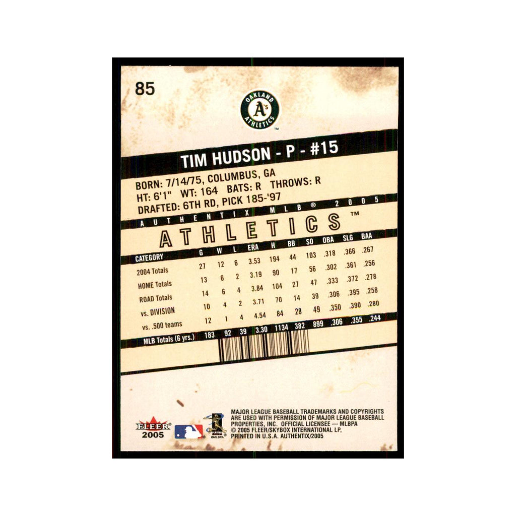 2005 Fleer Authentix Tim Hudson Athletics #85
