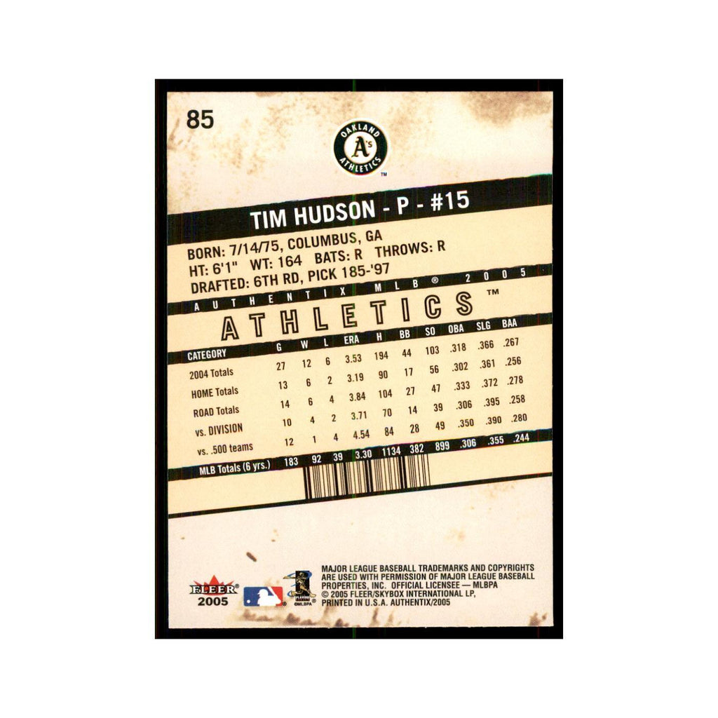 2005 Fleer Authentix Tim Hudson Athletics #85