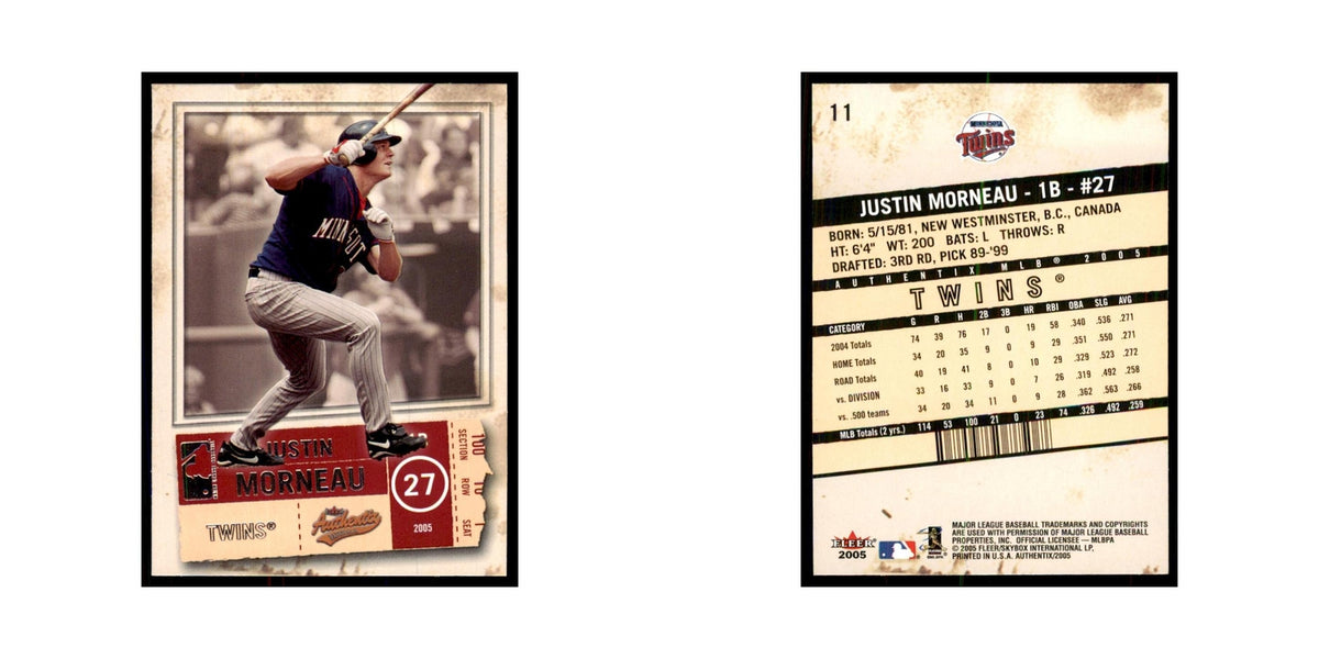 2005 Fleer Authentix Justin Morneau Twins #11