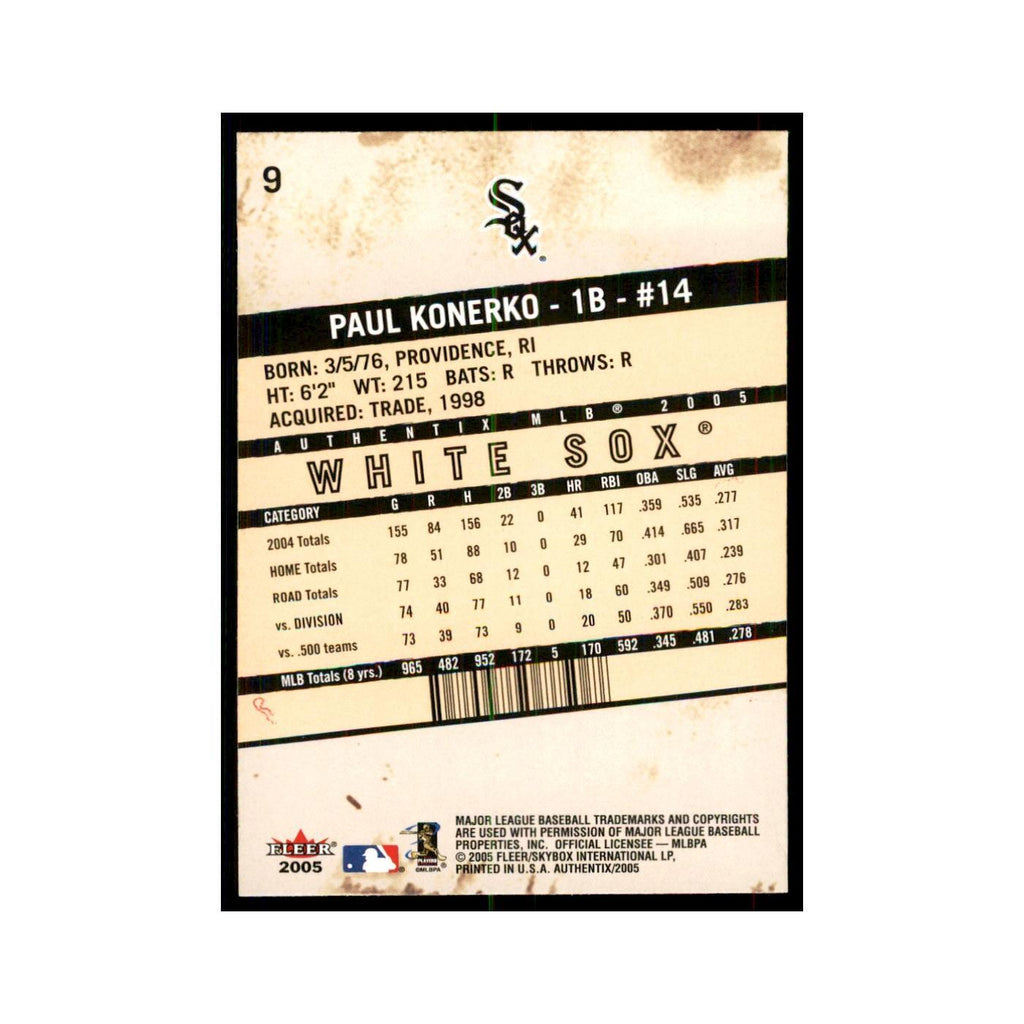 2005 Fleer Authentix Paul Konerko White Sox #9
