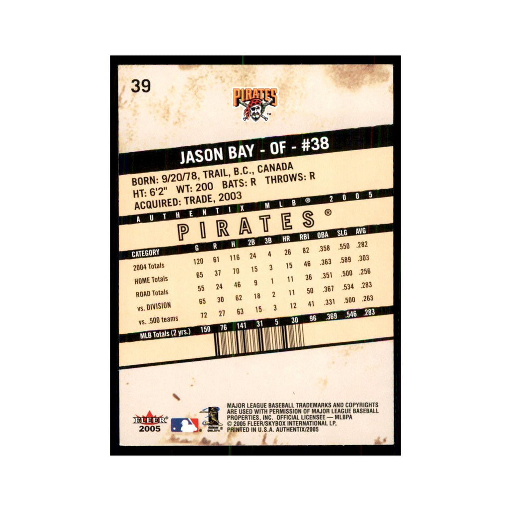 2005 Fleer Authentix Jason Bay Pirates #39