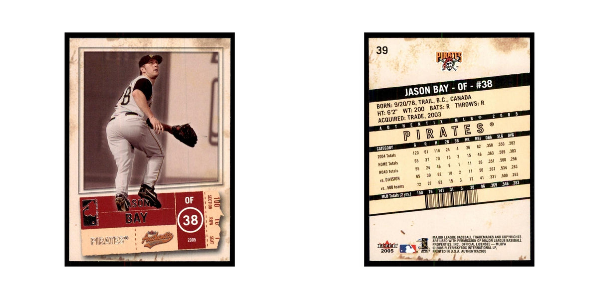 2005 Fleer Authentix Jason Bay Pirates #39