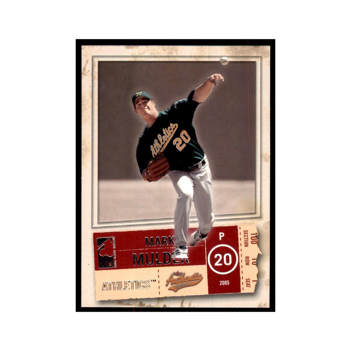 2005 Fleer Authentix Mark Mulder Athletics #19