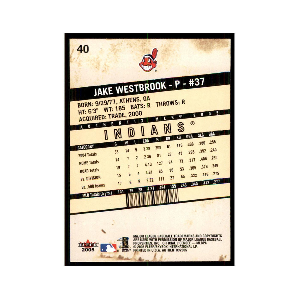2005 Fleer Authentix Jake Westbrook Indians #40