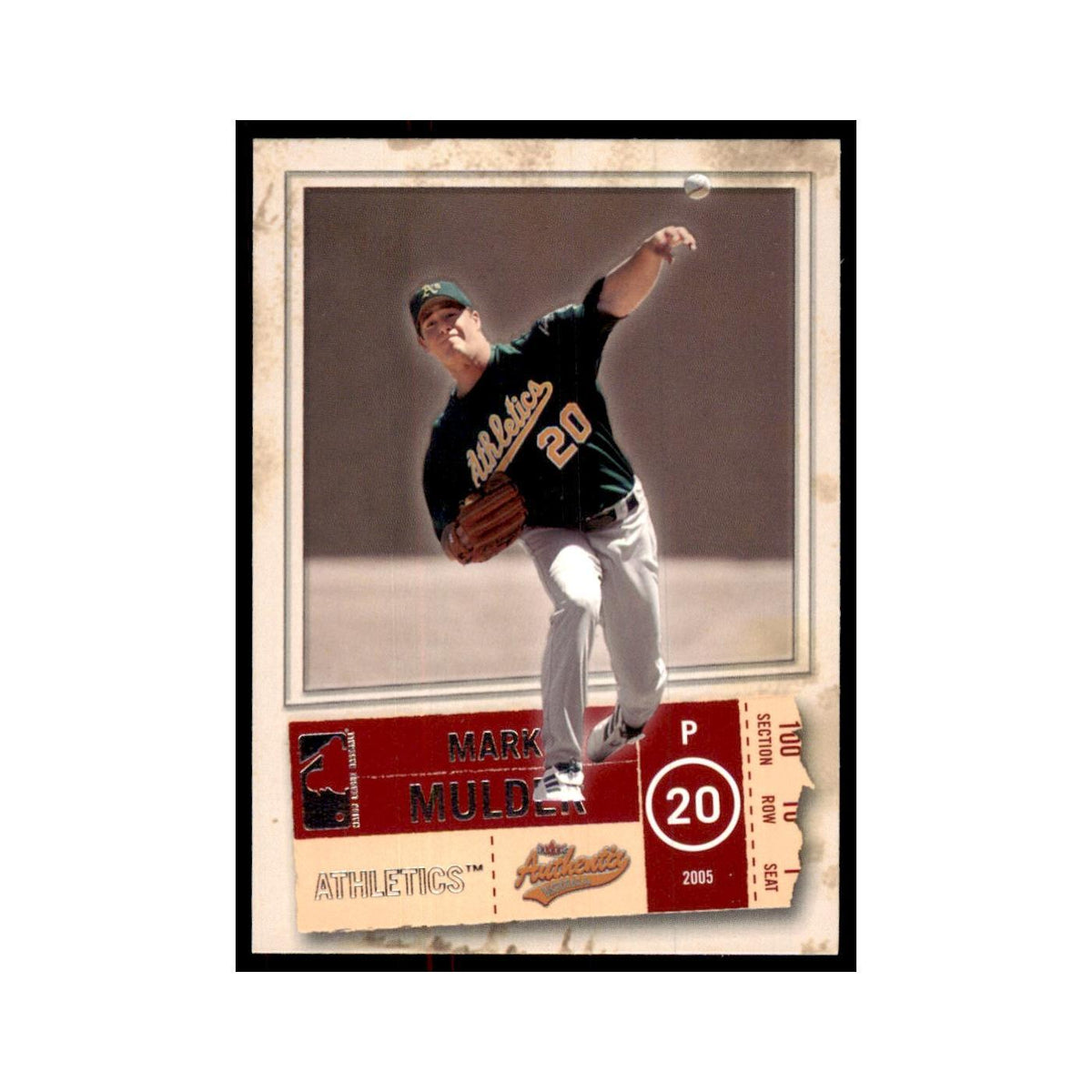 2005 Fleer Authentix Mark Mulder Athletics #19
