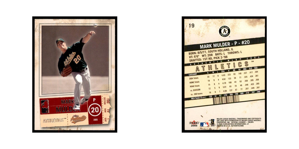 2005 Fleer Authentix Mark Mulder Athletics #19