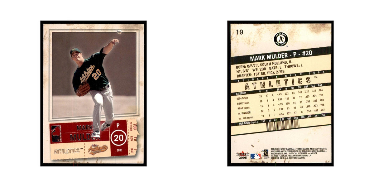 2005 Fleer Authentix Mark Mulder Athletics #19