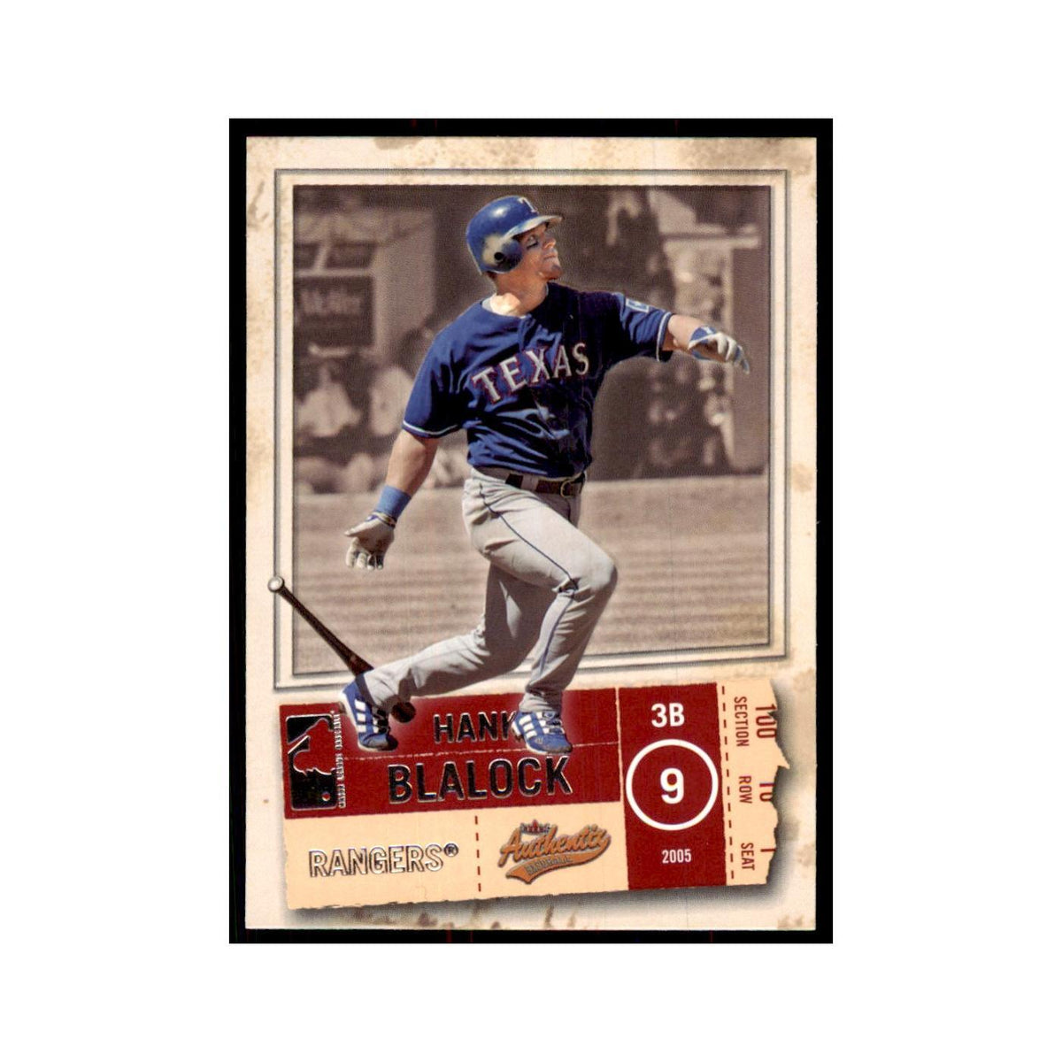 2005 Fleer Authentix Hank Blalock Rangers #90