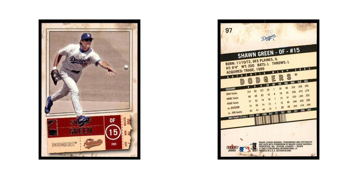 2005 Fleer Authentix Shawn Green Dodgers #97