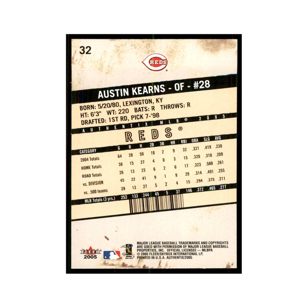 2005 Fleer Authentix Austin Kearns Reds #32