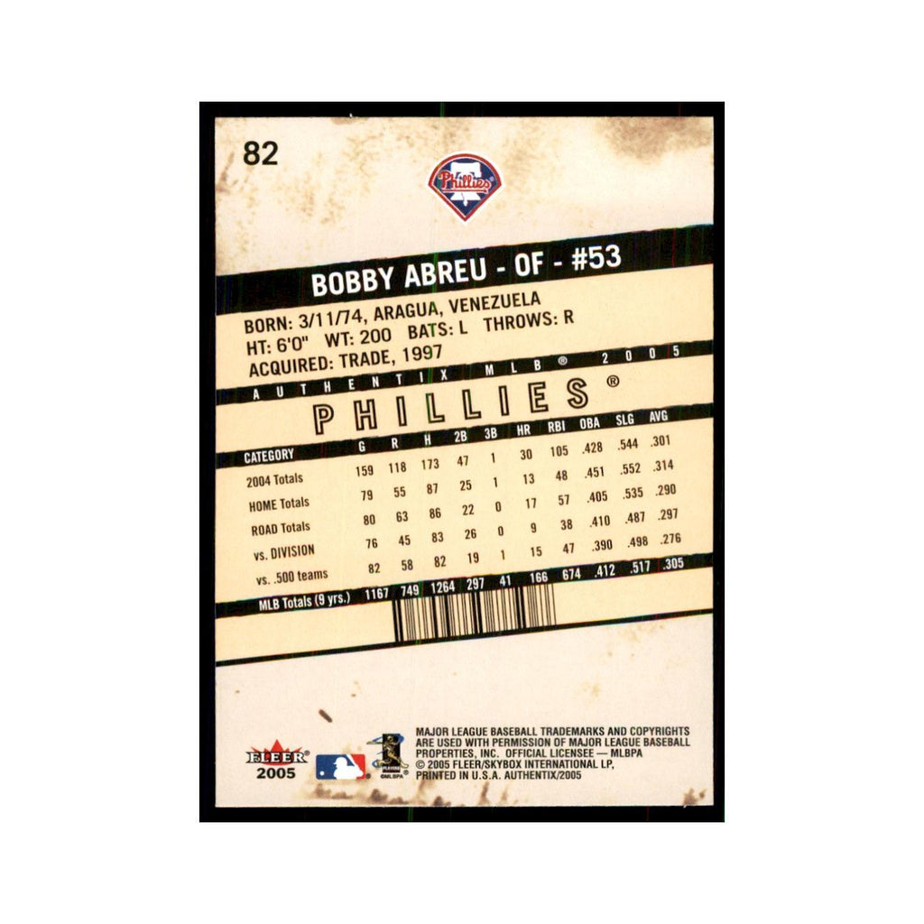 2005 Fleer Authentix Bobby Abreu Phillies #82