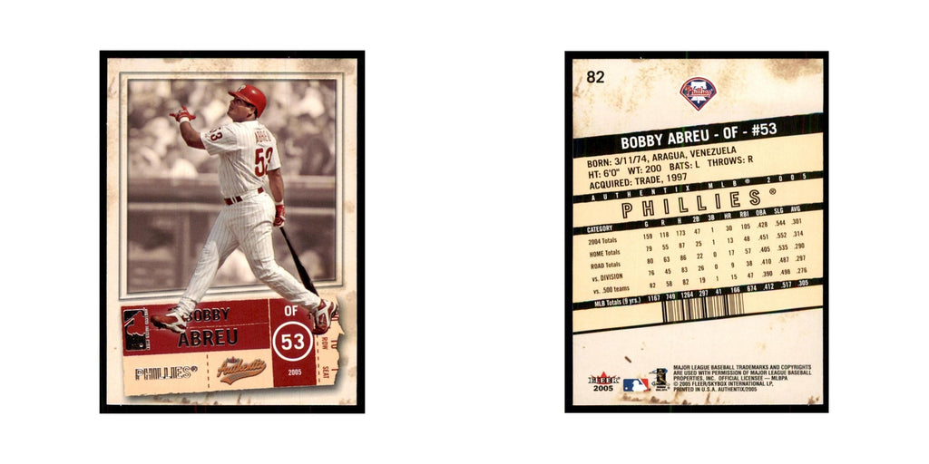 2005 Fleer Authentix Bobby Abreu Phillies #82