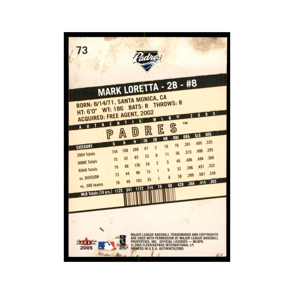 2005 Fleer Authentix Mark Loretta Padres #73