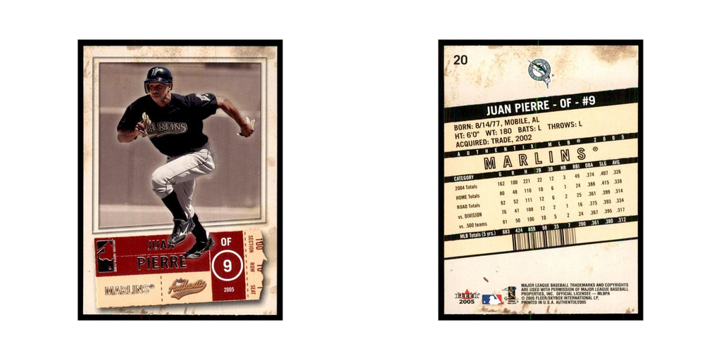 2005 Fleer Authentix Juan Pierre Florida Marlins #20