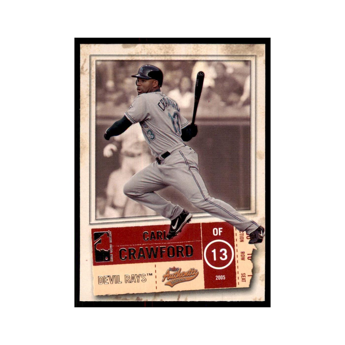 2005 Fleer Authentix Carl Crawford Rays #24
