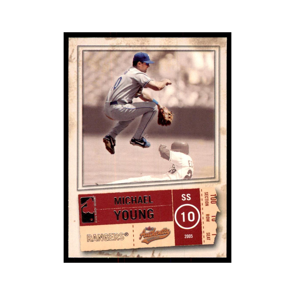 2005 Fleer Authentix Michael Young Rangers #50