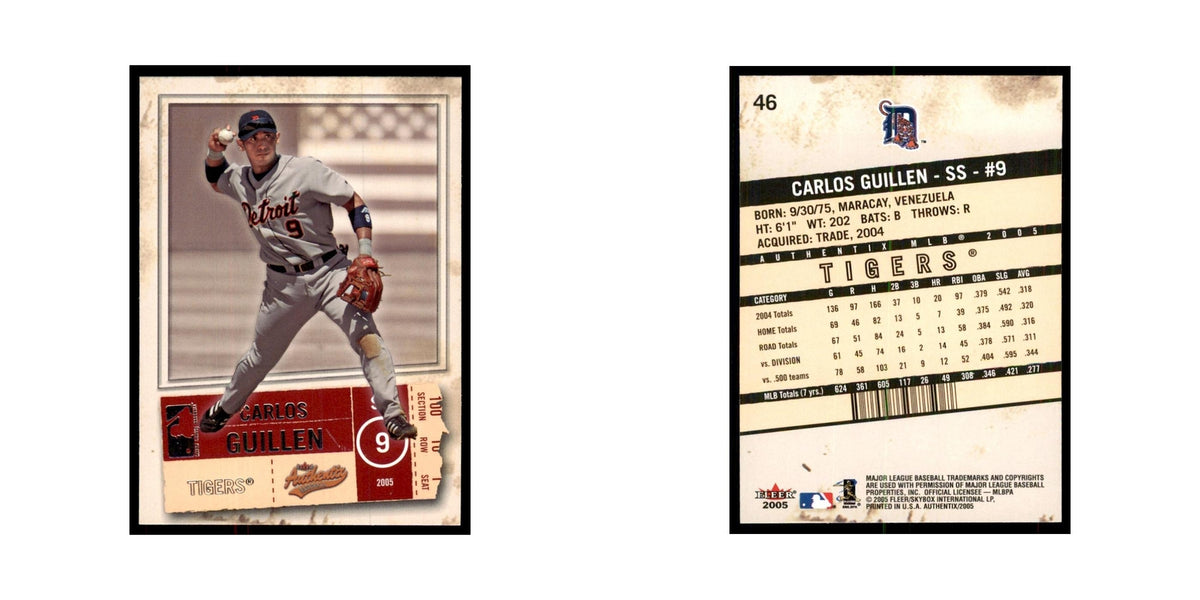 2005 Fleer Authentix Carlos Guillen Tigers #46