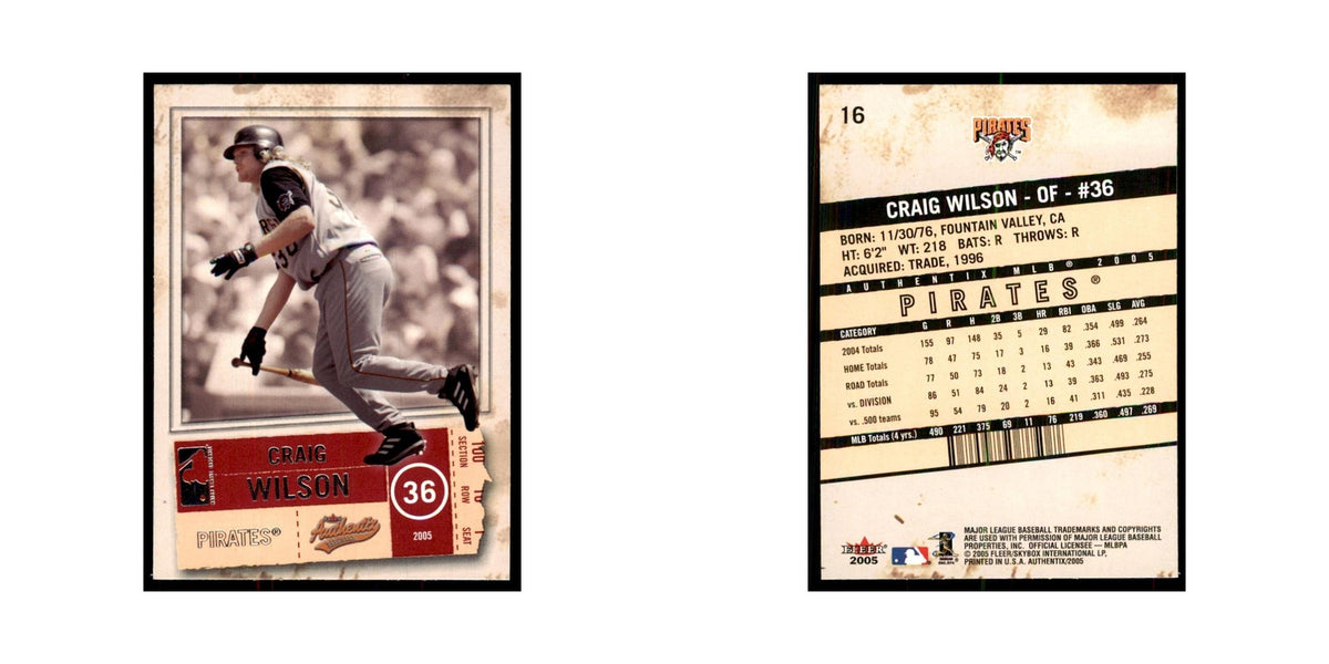 2005 Fleer Authentix Craig Wilson Pirates #16