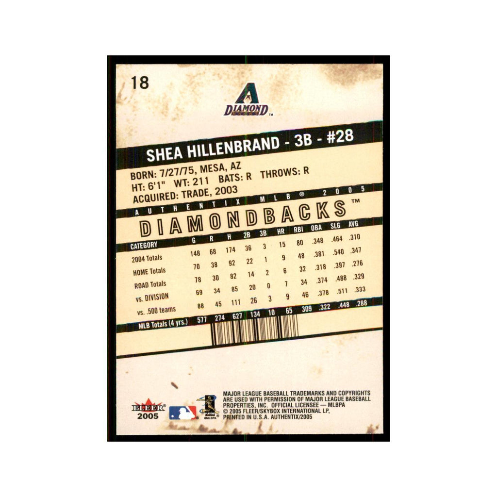 2005 Fleer Authentix Shea Hillenbrand Diamondbacks #18