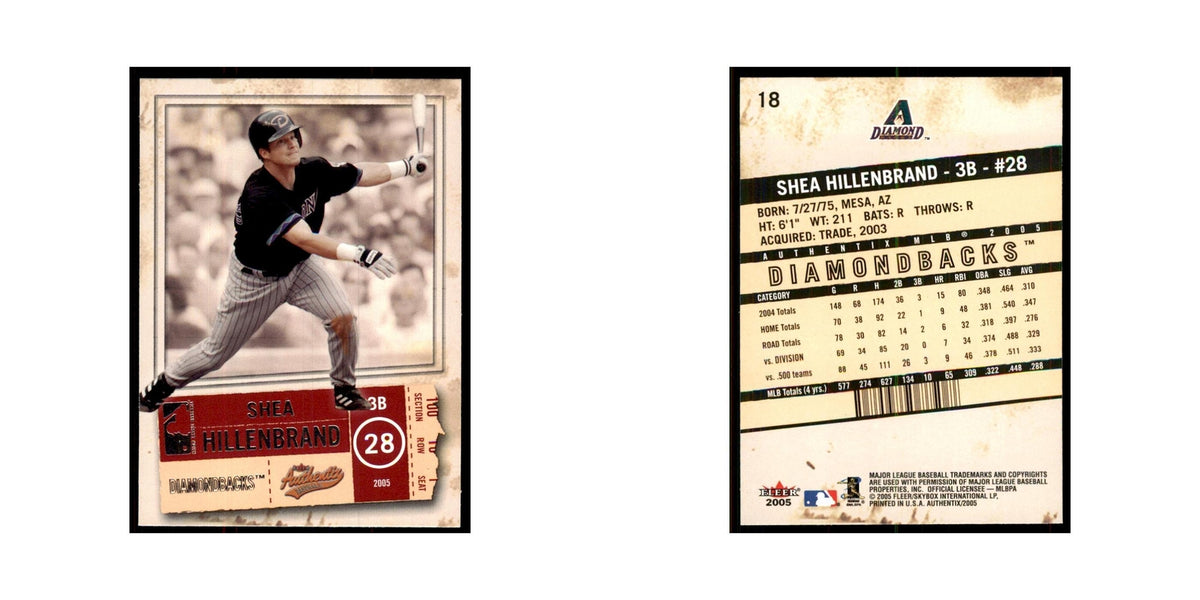 2005 Fleer Authentix Shea Hillenbrand Diamondbacks #18