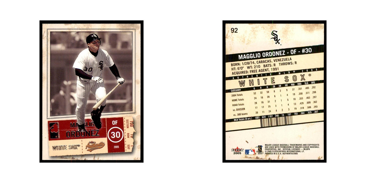2005 Fleer Authentix Magglio Ordonez White Sox #92