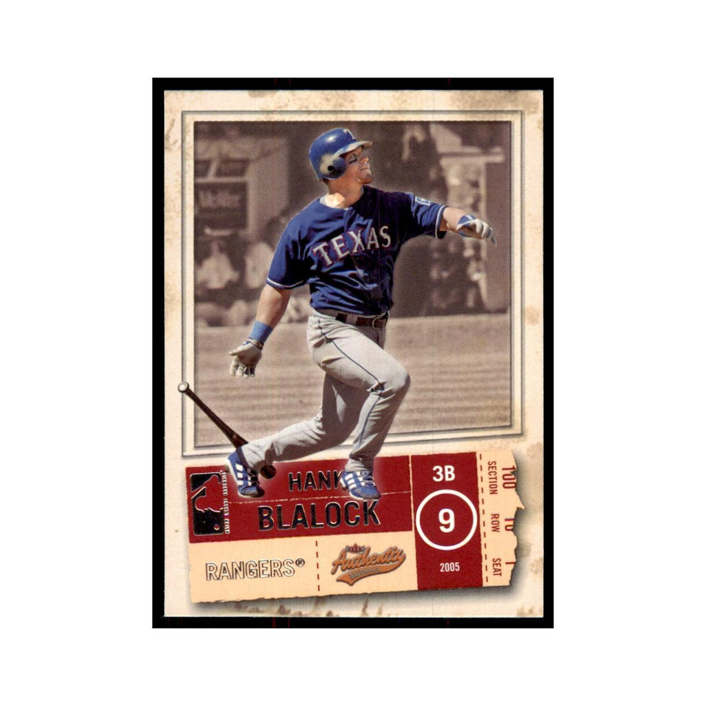 2005 Fleer Authentix Hank Blalock Rangers #90