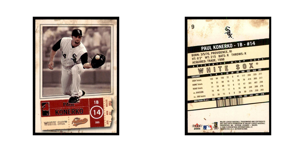 2005 Fleer Authentix Paul Konerko White Sox #9