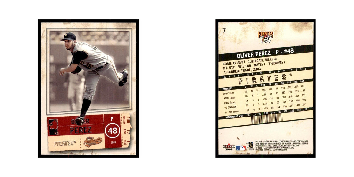 2005 Fleer Authentix Oliver Perez Pirates #7