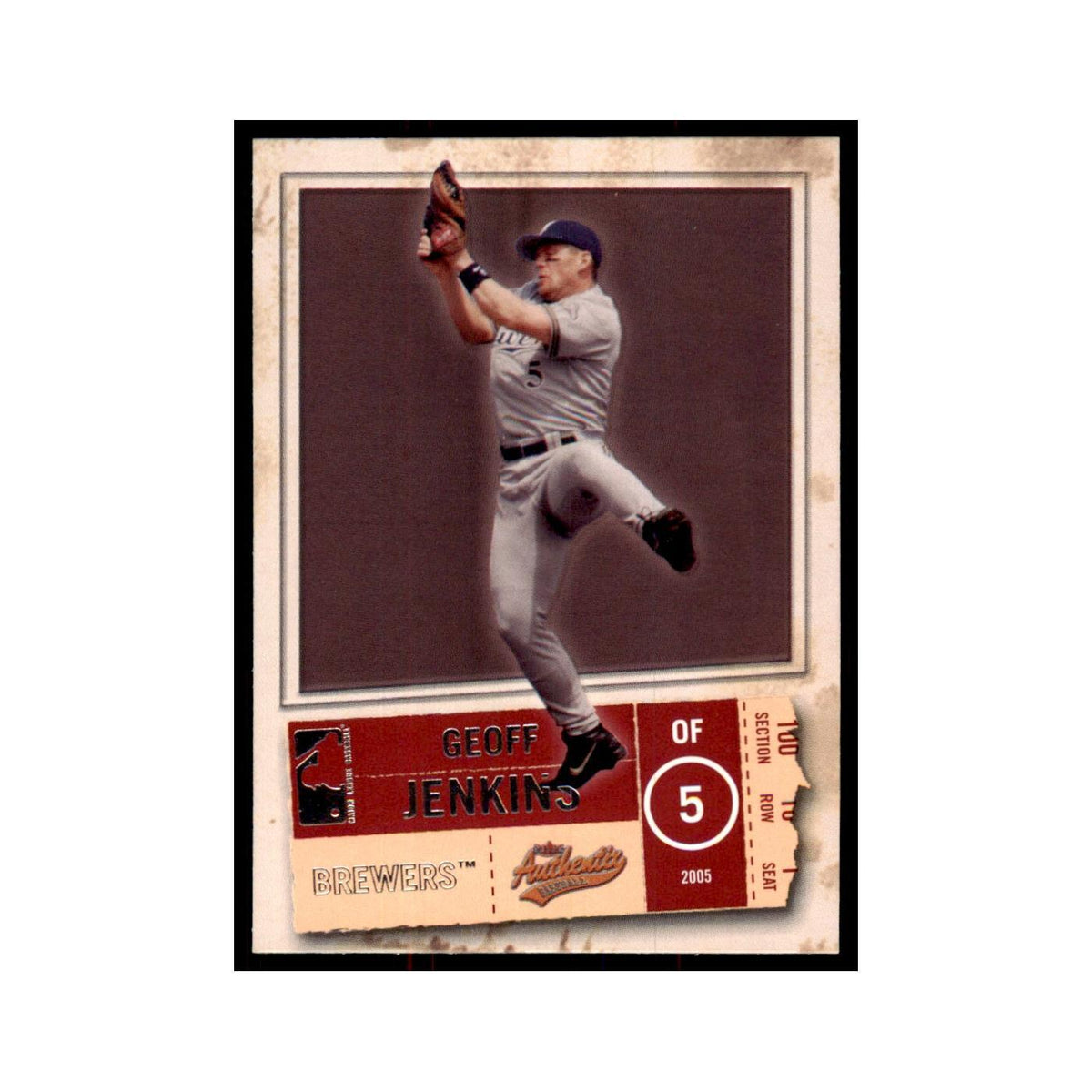 2005 Fleer Authentix Geoff Jenkins Brewers #51