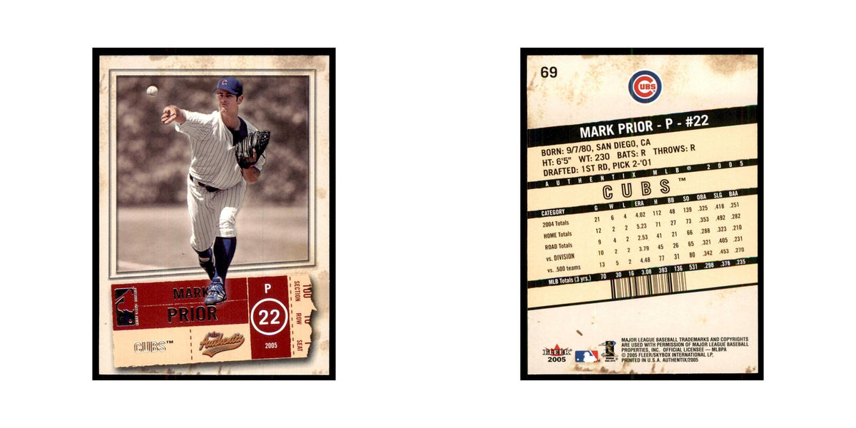 2005 Fleer Authentix Mark Prior Cubs #69