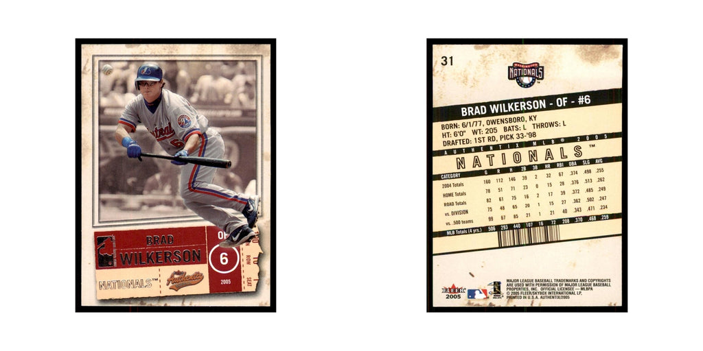 2005 Fleer Authentix Brad Wilkerson Nationals #31