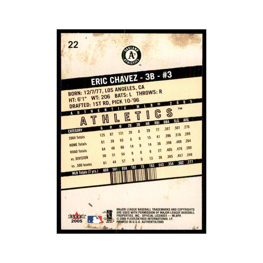2005 Fleer Authentix Eric Chavez Athletics #22