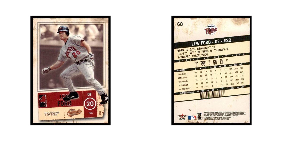 2005 Fleer Authentix Lew Ford Twins #68