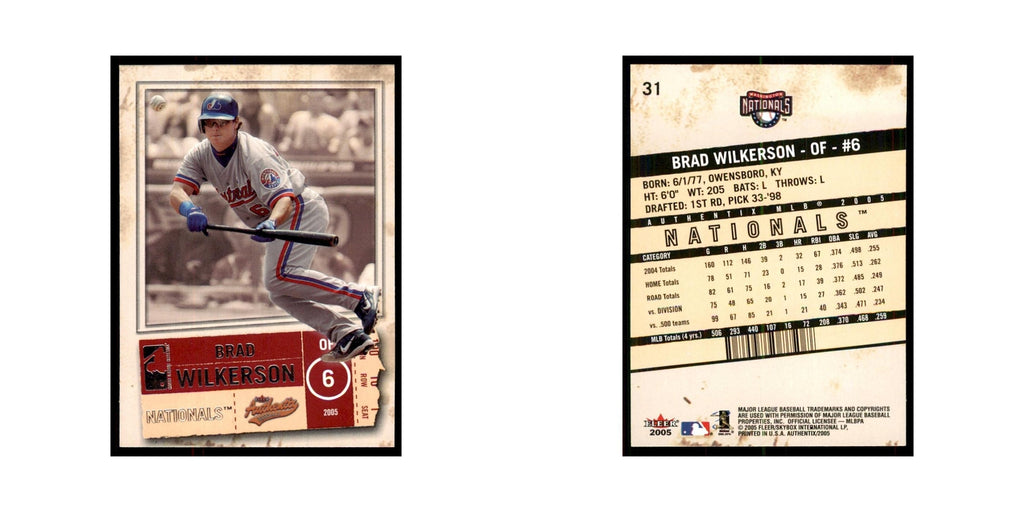 2005 Fleer Authentix Brad Wilkerson Nationals #31