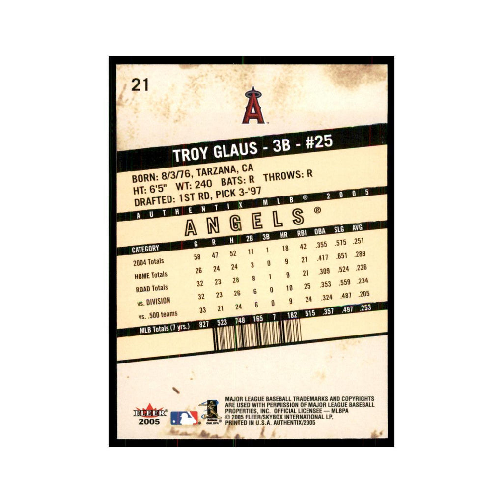 2005 Fleer Authentix Troy Glaus Angels #21