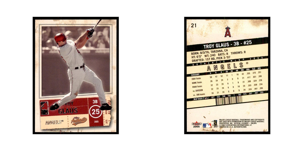 2005 Fleer Authentix Troy Glaus Angels #21