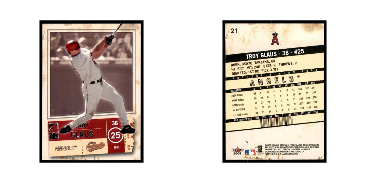 2005 Fleer Authentix Troy Glaus Angels #21