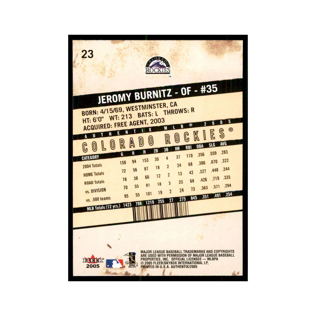 2005 Fleer Authentix Jeromy Burnitz Rockies #23