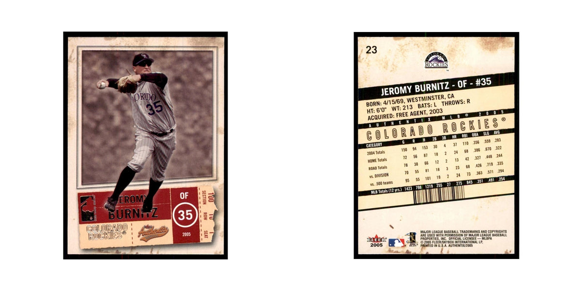 2005 Fleer Authentix Jeromy Burnitz Rockies #23
