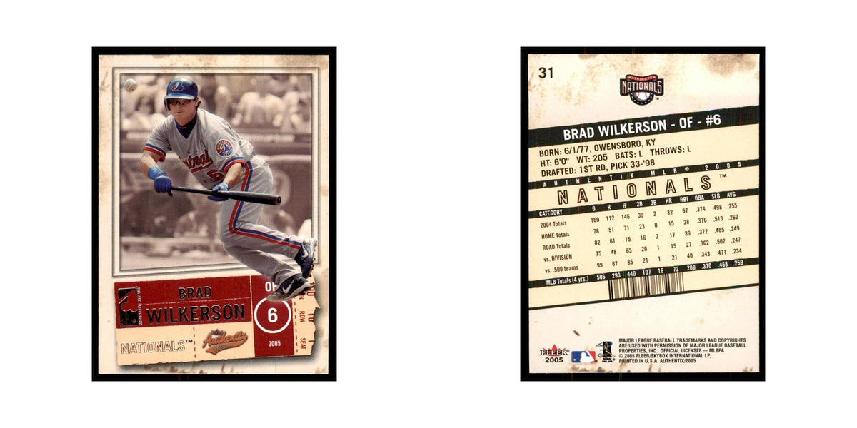 2005 Fleer Authentix Brad Wilkerson Nationals #31