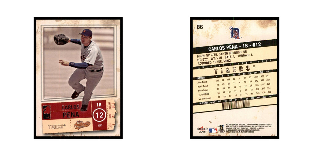 2005 Fleer Authentix Carlos Pena Tigers #86
