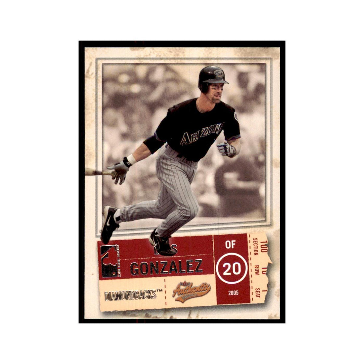 2005 Fleer Authentix Luis Gonzalez Diamondbacks #44