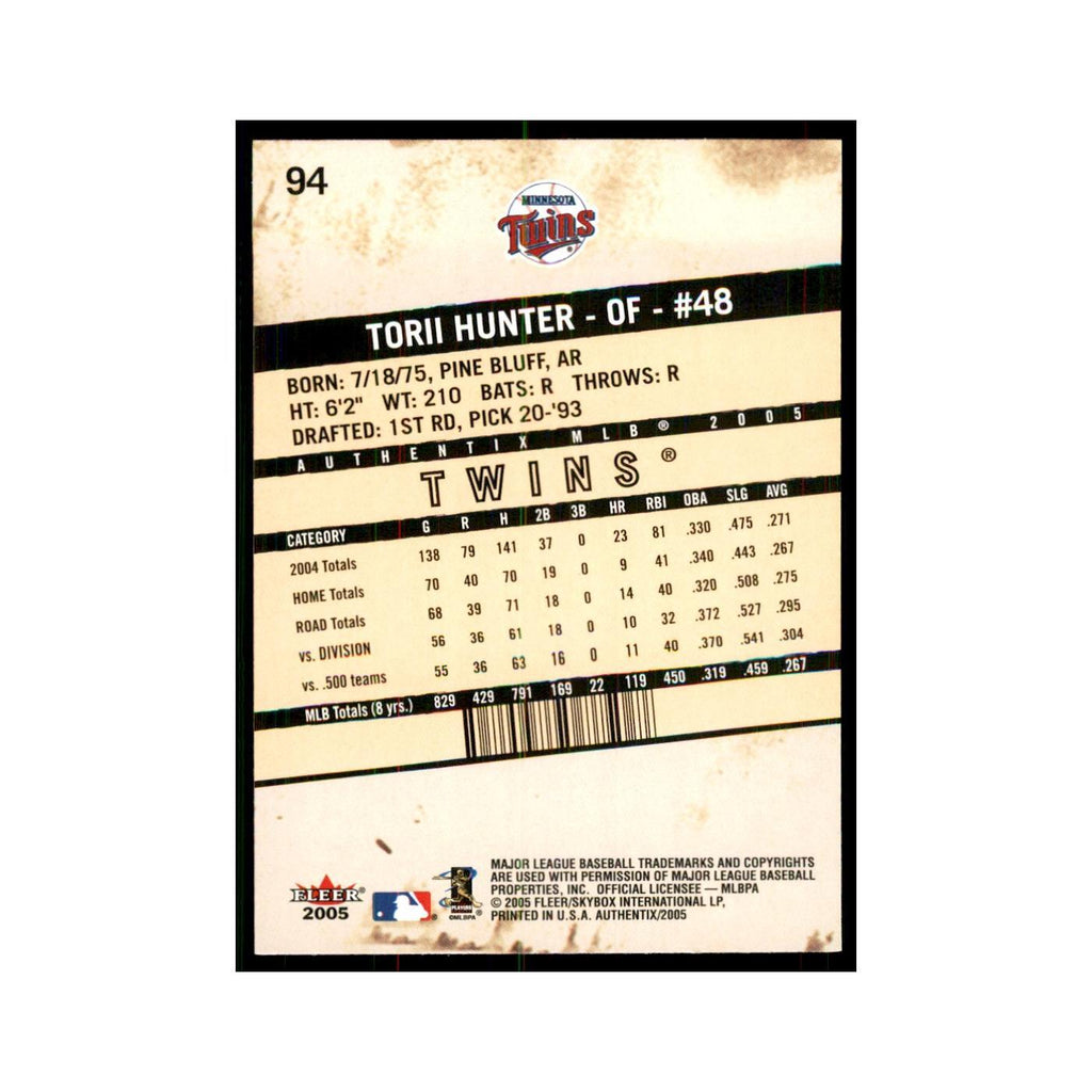 2005 Fleer Authentix Torii Hunter Twins #94