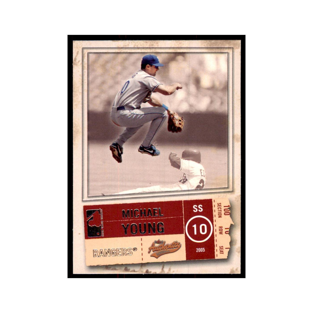 2005 Fleer Authentix Michael Young Rangers #50