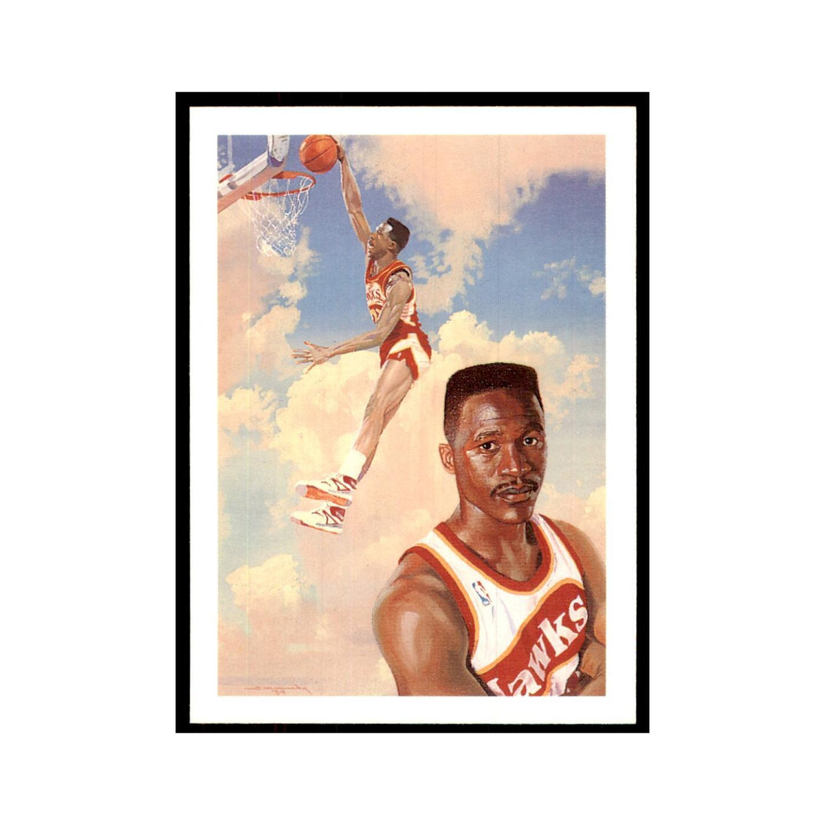 1990 NBA Hoops Dominique Wilkins Basketball Cards #355